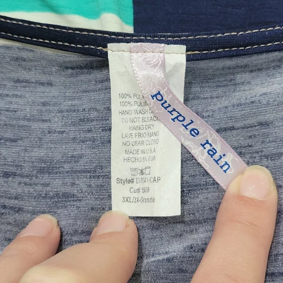 Plus Color Block Dress Purple Rain (1X) - Picture 4 of 4